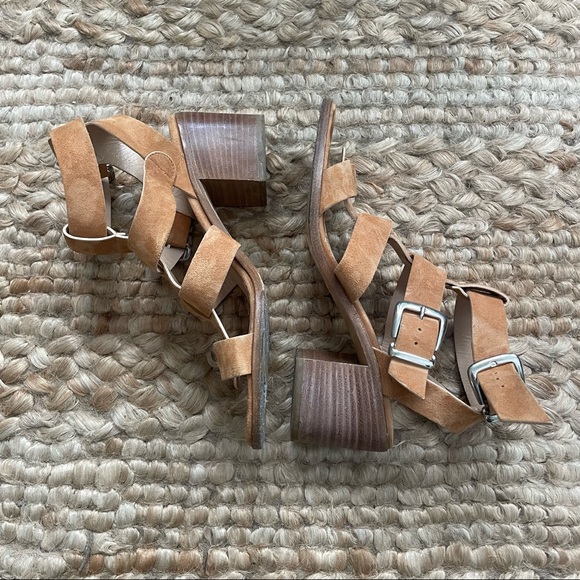 Suede Block Heel Sandals - Picture 3 of 4